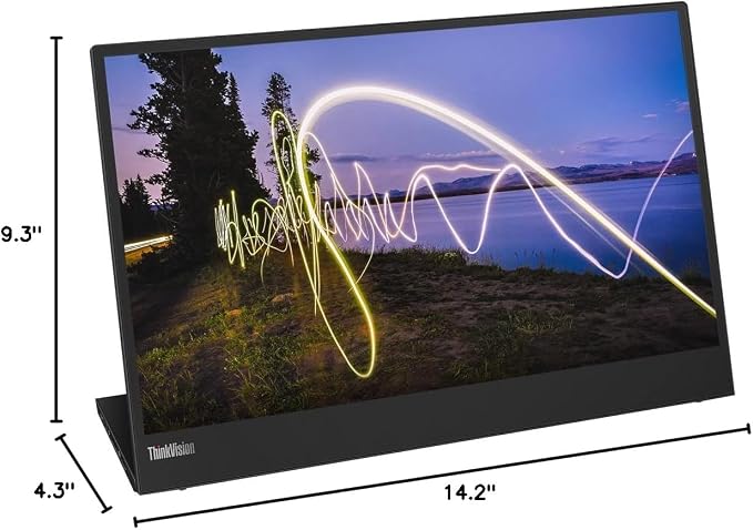 Lenovo ThinkVision M15 15.6" Full HD WLED LCD Monitor - 16:9 - Raven Black - Image 10