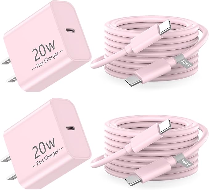 iPhone 17 16 15 Charger Fast Charging 10FT, 20W USB C Charger Block & Cable | 2Pack [Apple MFi Certified] 20W Type C Charger & 10FT Long Type C Charging Cord for iPhone 17/17 Pro/17 Pro Max/16 15 Pro Max by MatsushoUSBCCharger