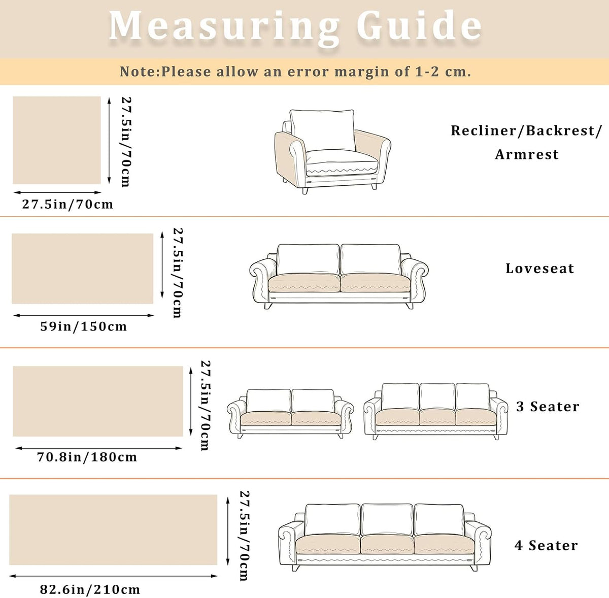 100% Waterproof Fuzzy Couch Cover for Dogs, Washable Non-Slip Pet Couch Covers for Sofa, Soft Thick Furniture Protector Sofa Slipcover Mat for Dogs (Beige, 27.5" x 59") - Image 7