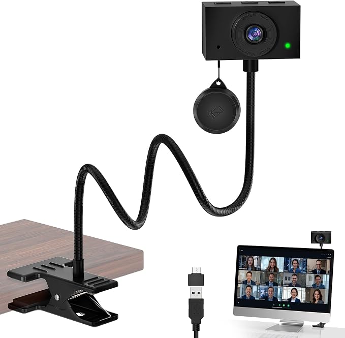 Webcam for PC, Streaming Camera, Web Camera for Desktop/Laptop Computer Webcam with Microphone, Plug and Play USB Web Cam with Bracket, Manual Focus, for Live Streaming, Video Calls by Majiphi