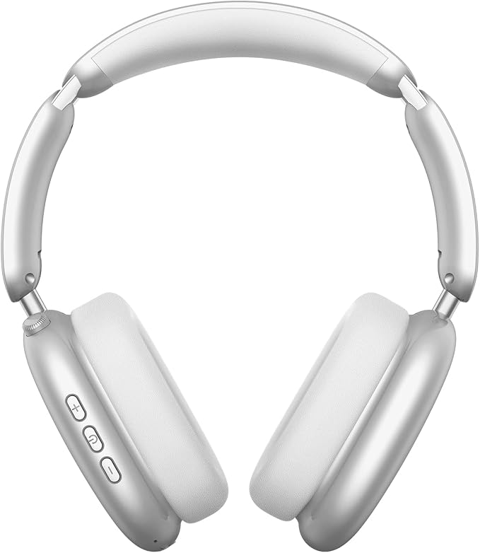 Wentronic Y02 Active Noise Cancelling Wireless Headphones, Silver | Over-Ear, Bluetooth, 60H Playtime,Crystal Clear Calls, Hi-Res Audio, Big Bass, Foldable Lightweight for Travel Home Office by Wentronic
