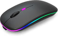 AIKOKOK Wireless Bluetooth Mouse, Rechargeable Dual Mode Mouse, Black | BT 5.2 & 2.4G USB Receiver, 3 Adjustable DPI,LED Lights,Slim,Silent,Portable Computer Mouse for Laptop,PC,MacBook,iPad,Tablet by AIKOKOK