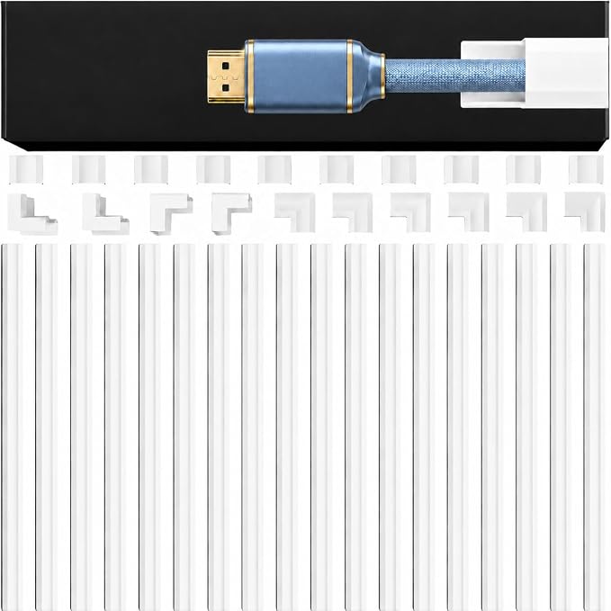 EVEO Cable Hider - One Cord Hider 306” Cord Cover Wall Cable Hider, Cable Concealer, Wire Hiders for TV on Wall. Cable Management, Cord Hider Cable Raceway Wire Covers for Cords - Small | White by EVEO