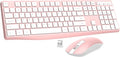 Wireless Keyboard and Mouse Combo, Lovaky 2.4G Full-Sized Ergonomic Keyboard Mouse, 3 DPI Adjustable Cordless USB Keyboard and Mouse, Quiet Click for Computer/Laptop/Windows/Mac (1 Pack, Pink) | Ergonomic, Low profile Keys, 3 DPI Adjustable, 2.4G Quiet... by LovakyOfficeExpert