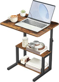 HOORBO Adjustable Height End Table, 3-Tier C Shaped Side Table for Couch by HOOBRO