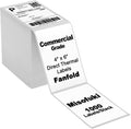 Misofuki 4x6 1 Stack 1000 Labels Fanfold Direct Thermal Shipping Labels Compatible with Rollo, MUNBYN, Zebra, Fargo Label Printer, Permanent Adhesive White Commercial Grade Labels for Thermal Printers by Misofuki