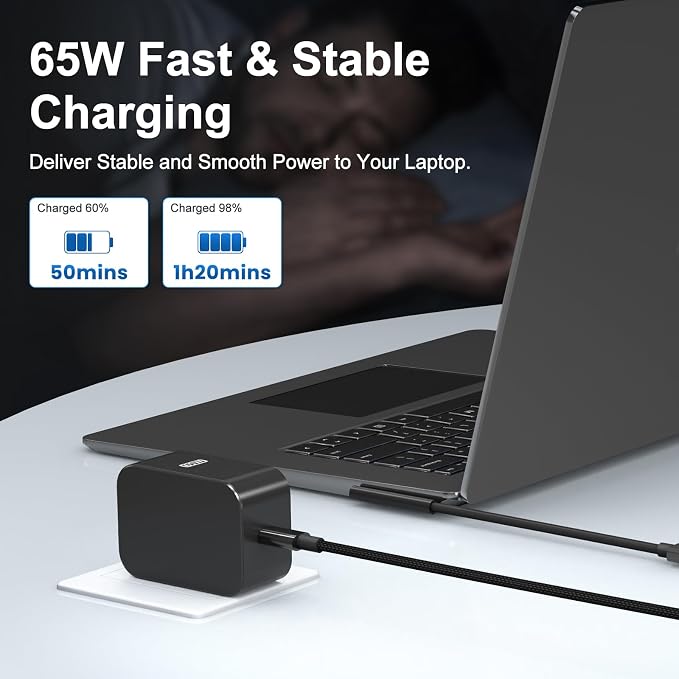 YURCIPWE New 65W Surface Pro Charger，Microsoft Surface Charge Compatible with Surface Pro 11/10/9/8/7+/7/6/5/4/X Power Adapter, Microsoft Surface Book 1 2 3, Both Microsoft Surface Laptop/Tablet - Image 4