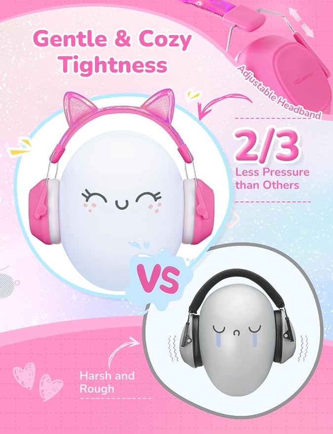 iClever EM01 Noise Cancelling Headphones for Kids Adults, SNR 29dB EarMuffs | Noise Reduction Ear Muffs for Autism Sensory Concentration Aid Ear Hearing Protection for Fireworks Event Monster Jam Concert - Image 4