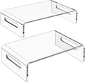 Zimilar 2 Pack Monitor Stand Riser, Acrylic Monitor Stand for Computer | Laptop, Printer, Notebook, Premium Clear Laptop Stand Acrylic Monitor Riser for Home Office, Monitor Stands for 2 Monitors by Zimilar