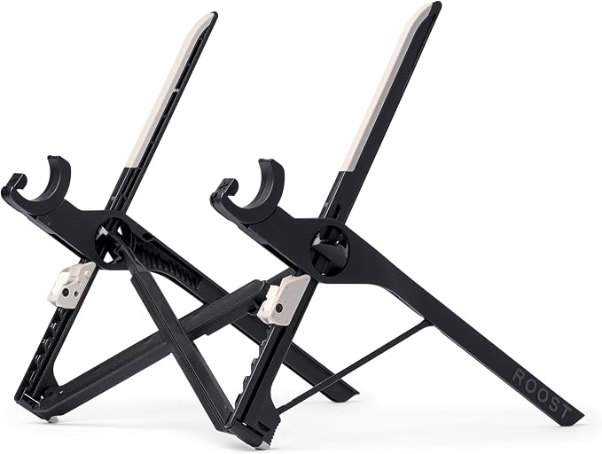 Roost V3 Plus - Ultra Portable and Adjustable Laptop Stand - Quick-Release Height Adjustment, 5 to 14 inch Screen Lift, Patented Rigid Folding Structure and Self-Adjustings Laptop Grips | Onyx Color - Image 5