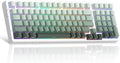 MageGee LIGHT100 Wireless Creamy Keyboard, Gasket Structure Hot Swappable, 2.4G/USB-C/BT5.0 RGB Backlit Mechanical Gaming Keyboard for Win/Mac/PC, 8000mAh Battery, Side Printed PBT Keycap, Green by MageGee