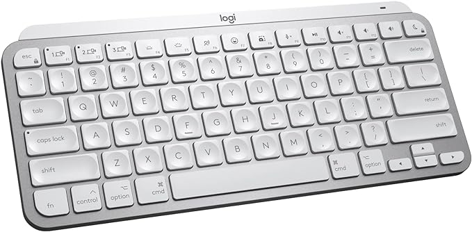 Logitech MX Keys Mini for Mac Minimalist Wireless Keyboard - Pale Grey | Compact, backlit keys, Bluetooth, USB-C, tactile typing, compatible with MacBook Pro, MacBook Air, iMac, iPad by Unknown