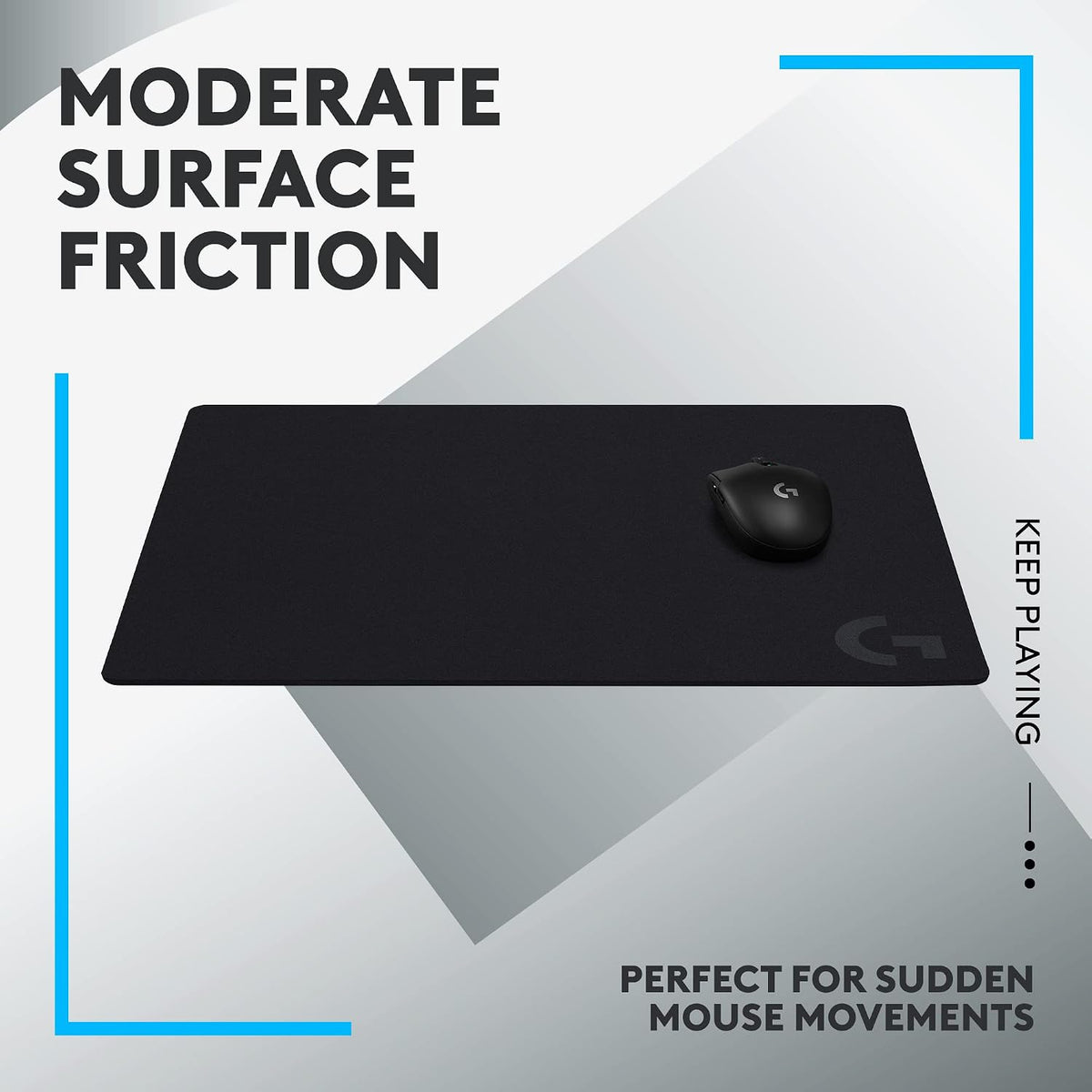 Logitech G640 Large Cloth Gaming Mouse Pad (600x460x3) - Black - Image 2