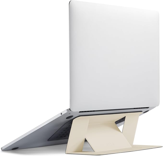 MOFT Laptop Stand for Desk, Adhesive MacBook Computer Stand with 2 Adjustable Viewing Angles, Foldable and Portable Laptop Riser Compatible with 11"-16" Laptops, Earthen Beige(Adhesive Version) by MOFT