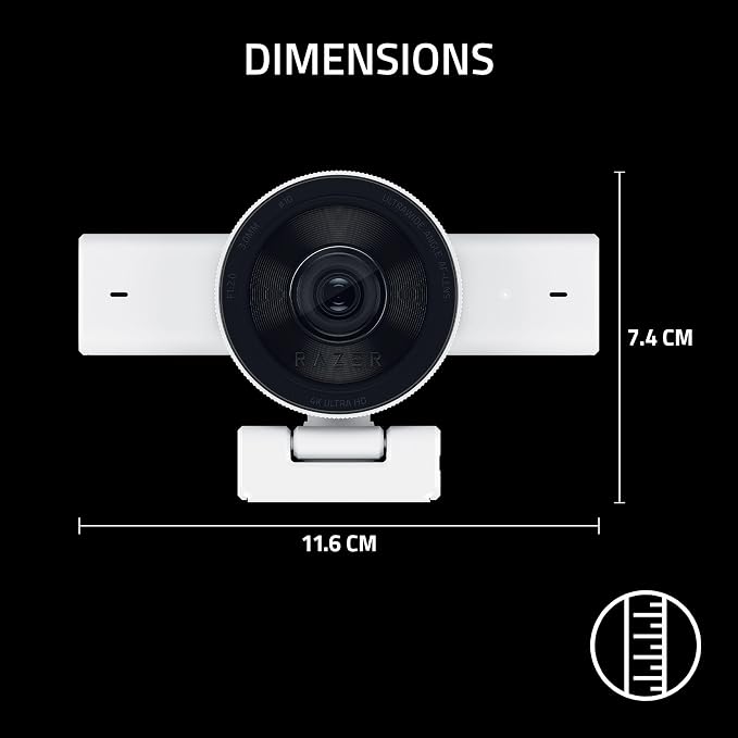 Razer Kiyo V2 Webcam for Streaming and Collaboration 4K 30Fps, White | AI Powered Auto-Framing, Built-in Microphone, Ultrawide Angle Lens, Privacy Cover, Works with OBS, Discord, Zoom, Teams - Image 14