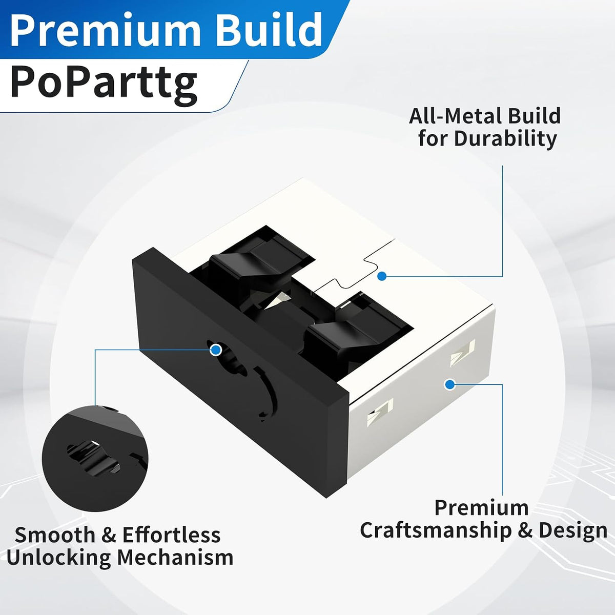 100-Pack USB Port Lock with 5 Key, Metal USB-A Port Blocker,Security Data Protection for PC Laptop, Anti-Theft USB Lock, Dust & Moisture Proof Type-A Connector Cover,Removable (Black - Image 7