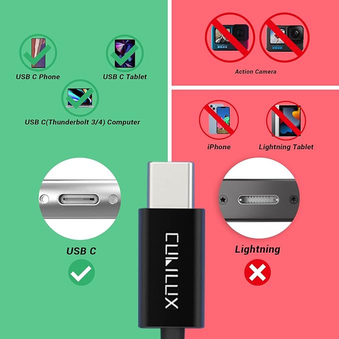 USB C Microphone, Type C Lavalier Lapel Clip MIC Compatible with Samsung Galaxy S25/S24/S23, Ultra Tab S11/S10/S9/S8, iPhone 17/16/15 Pro Max, iPad Pro 13/12.9/11, Pixel 10/9/8/7 Pro, 10 Feet - Image 2