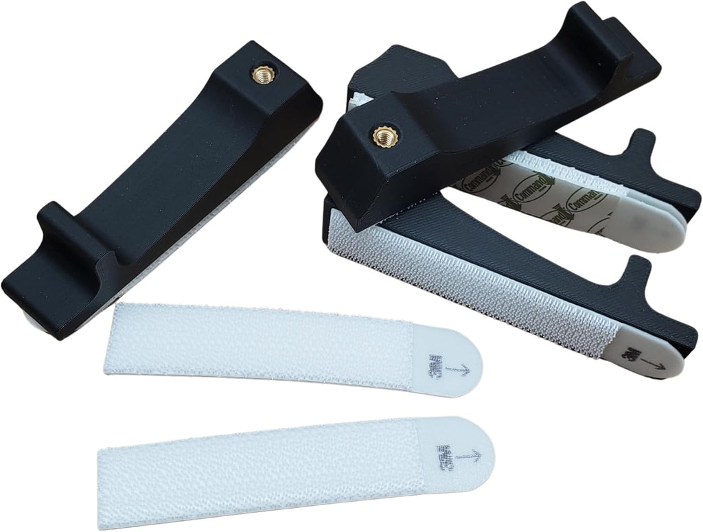 'Just Hanging Pegboards' Pegboard Wall Mounting Hardware, Compatible with IKEA SKADIS, Compatible with Command Strips. No Wall Holes Required. Pegboard Screws not Included. (Matte Black) by Generic