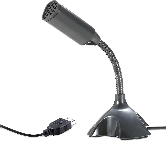 Mini USB Microphone for Desktop Computer and Laptop,Portable USB Condenser Mic With Adjustable Stand,Compatible with PC/Mac,Plug & Play,Ideal for Meeting,Online Class,Games,Remote work(Black) - Image 3