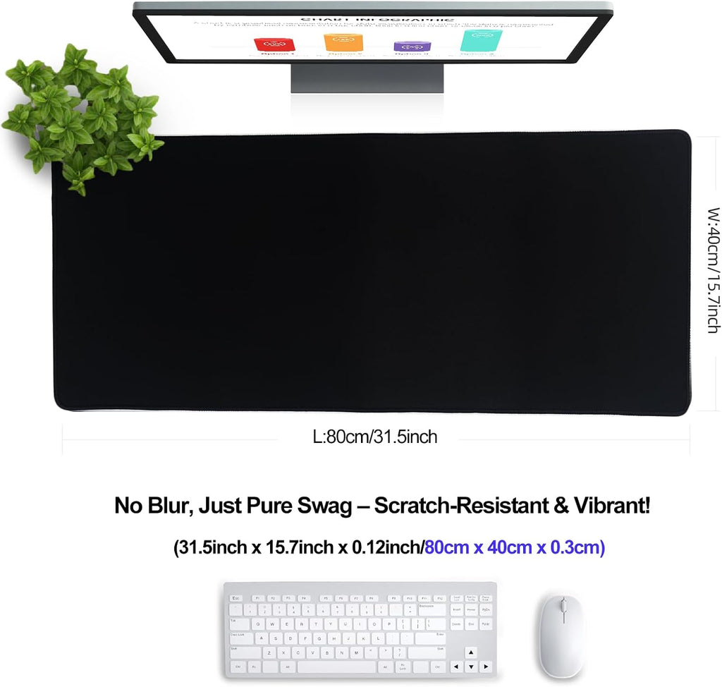 XXL Gaming Mouse Pad 31.5x15.7 Professional Large Mouse Pad & Computer Game Mouse Mat-80x40 blackus - Image 2