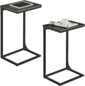 VASAGLE C-Shaped End Table, Set of 2, Couch Side Table with Metal Frame by VASAGLE