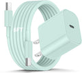 iPhone 17 16 15 Fast Charger and 6ft Type C to C Cable Cord Long, 20W USB C Charging Block Plug for Apple iPhone 17 Pro Max/17 Air/16 Pro/16 Plus/15 Pro/15 Mini/iPad Power Adapter Cube Brick-Green by CSXZCOON