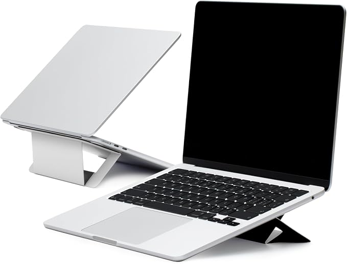 MOFT Laptop Stand for Desk, Adhesive Airflow Laptop Cooling Stand for Heat Dissipation with 2 Adjustable Viewing Angles, Foldable & Portable Computer Stand Compatible with Laptops 11"-16",Misty Cove by MOFT
