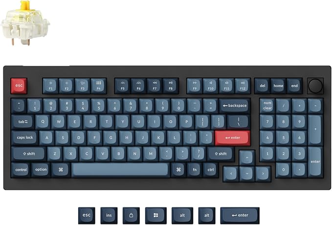 Keychron V5 Max Custom Wireless Mechanical Gaming Keyboard with Number Pad, 96% Layout QMK/VIA 2.4 GHz/Bluetooth 5.1/Wired, RGB Backlit Hot-Swappable Gateron Banana Switch for Mac Windows Linux by Keychron