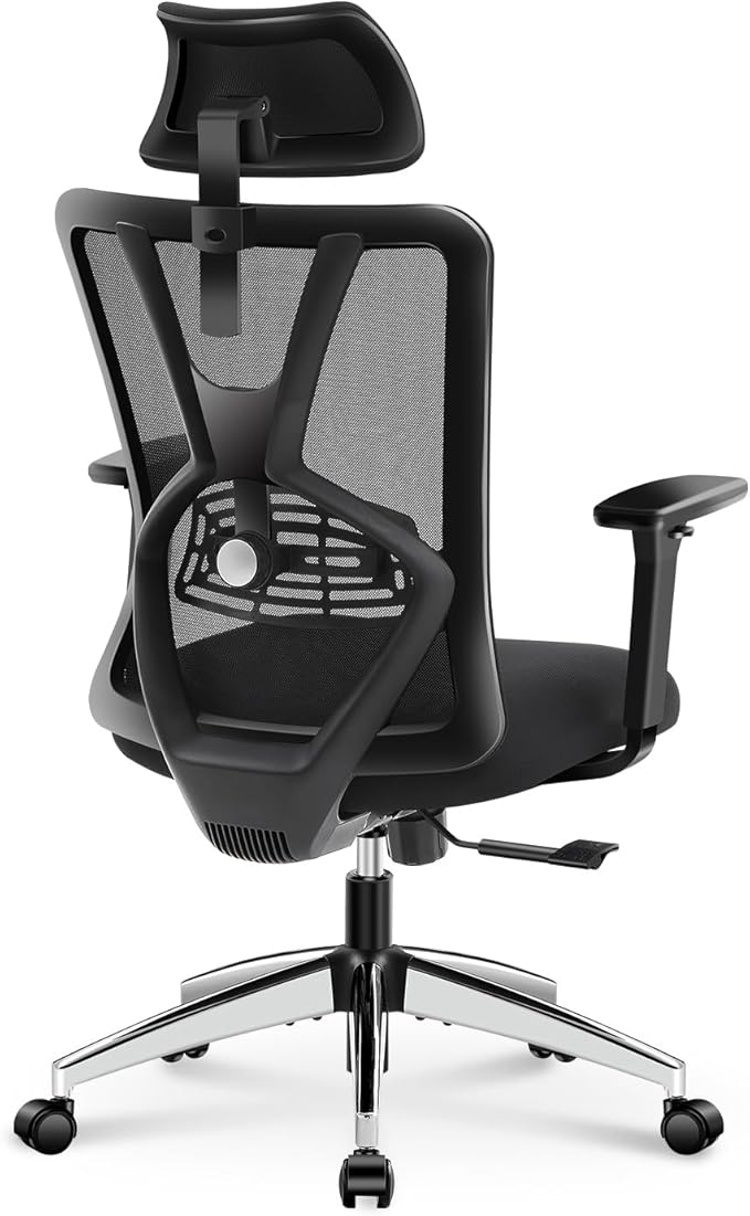 Ticova Ergonomic Office Chair - High Back Desk Chair with Adjustable Lumbar Support & 3D Armrest - 130°Reclining & Rocking Mesh ComputerChair with Thick Seat Cushion & Rotatable Headrest by Ticova+Ergonomic+Office+Chair