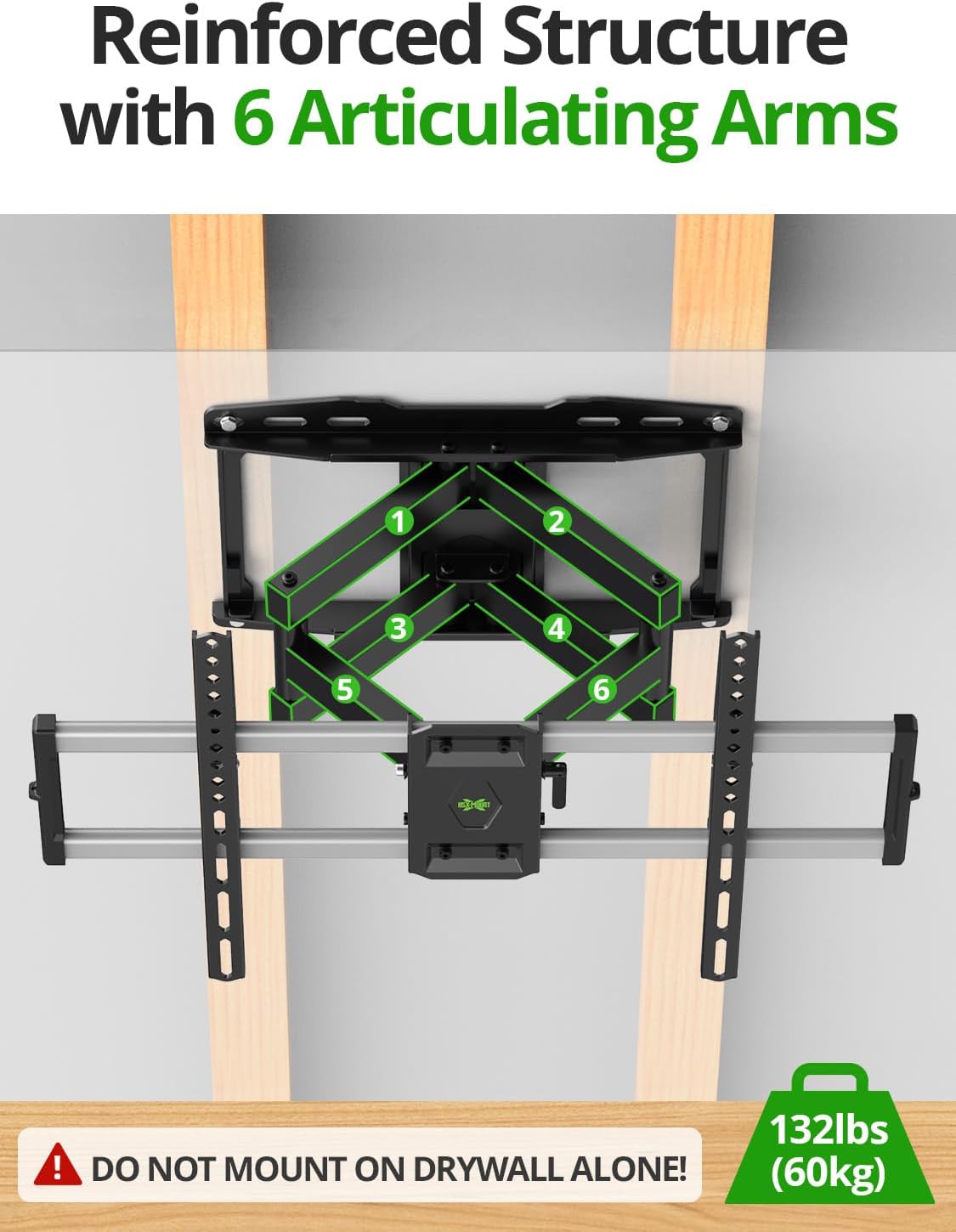 Outdoor TV Wall Mount for 47-90" TVS, Full Motion Weatherproof TV Bracket - Image 8