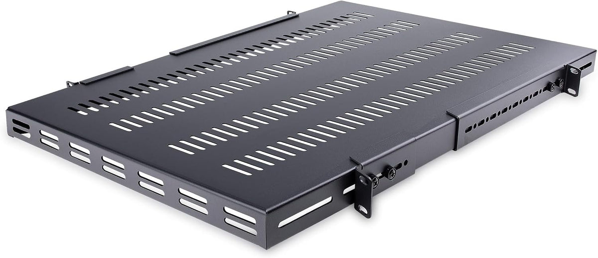 StarTech 1U 4-Post Adjustable Vented Rack Shelf, 330lb, 19in (ADJSHELFHDV) by StarTech.com