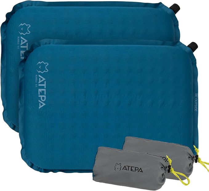 ATEPA Inflatable Seat Cushion | 2" & 2.5" Foam Core Seat Pad, Self Inflating, Compact, Stadium, Airplane, Travel, Camping, Hiking, Sports events by ATEPA