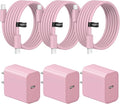 iPhone Charger Fast Charging 10FT iPhones 17 16 15 Charger | 3 Pack Type C Chargers USB C Charger for iPhone Air 17/17 Plus/17 Pro/17 Pro Max/16/16 Plus/16 Pro/16 Pro Max (Pink) by STAKCYE