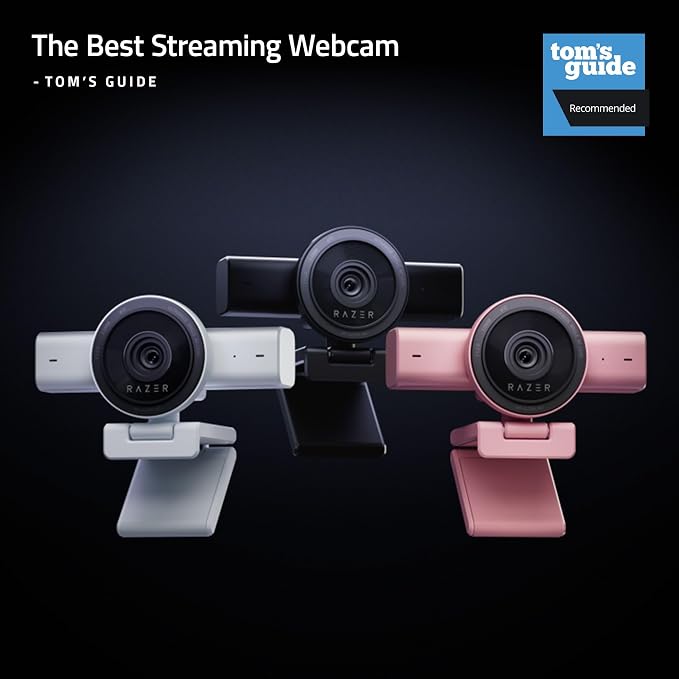 Razer Kiyo V2 Webcam for Streaming and Collaboration 4K 30Fps, White | AI Powered Auto-Framing, Built-in Microphone, Ultrawide Angle Lens, Privacy Cover, Works with OBS, Discord, Zoom, Teams - Image 2