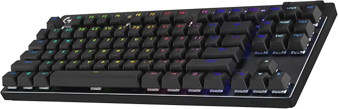 Logitech G PRO X TKL Lightspeed Wireless Gaming Keyboard (Clicky) - Black | Lightspeed wireless, Ultra-Portable Tenkeyless Design, LIGHTSYNC RGB, PBT keycaps, Clicky Switches by Unknown