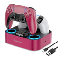 NEWDERY for PS5 Controller Charger Station, Dual Charging Dock for PlayStation 5 DualSense/Edge Controller, Fast Charging Stand with Type-C Cable, Gamer Gift for Women & Girls, Mother's Day by NEWDERY