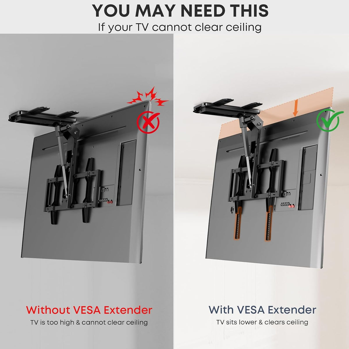 Vertical VESA Extender Plate Bracket Kit, Up to 8.36" Downward Extension - Image 6
