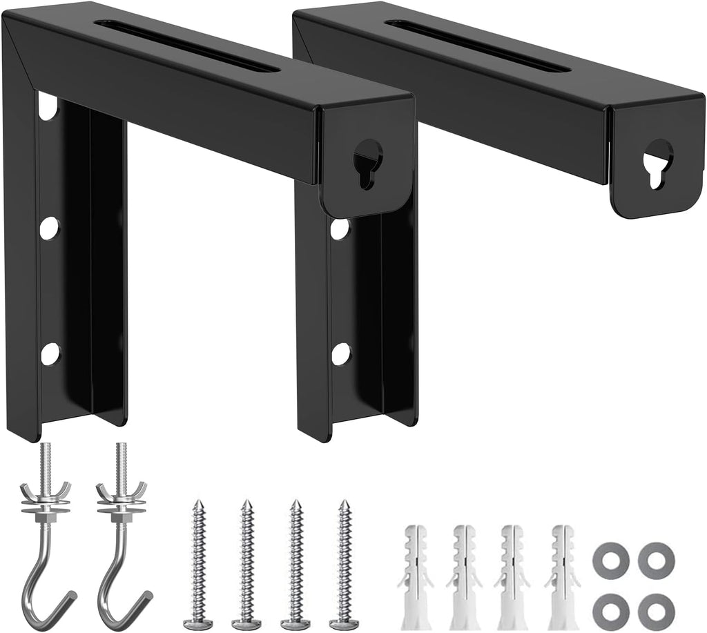 WALI Universal Projector Screen Ceiling Mount, Wall Hanging Mount L-Brackets, 6 inch Adjustable Extension with Hook Kit, Perfect Projector Screen Placement Hold up to 66 lbs (PSM001-B), Black - Image 9