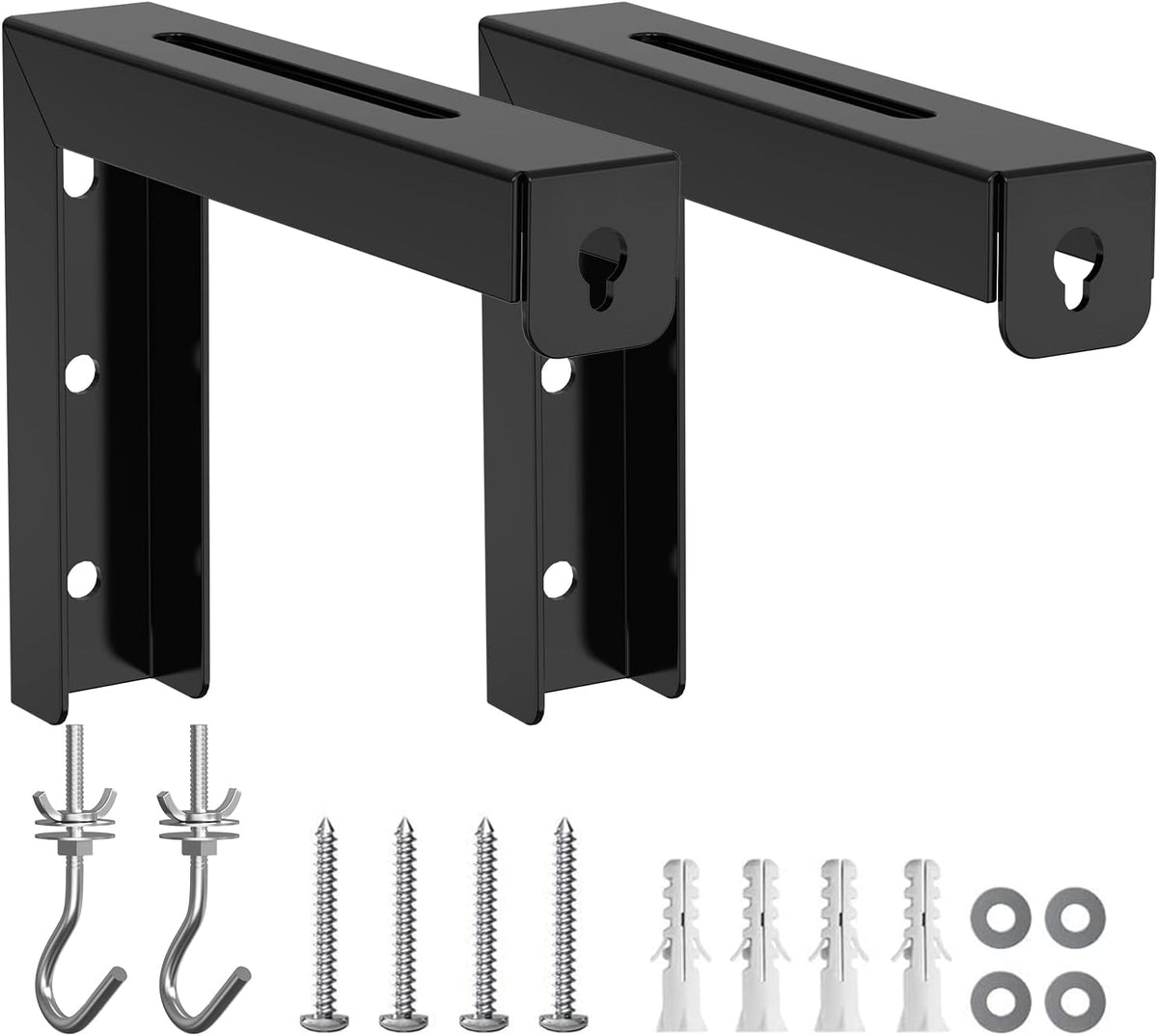 WALI Universal Projector Screen Ceiling Mount, Wall Hanging Mount L-Brackets, 6 inch Adjustable Extension with Hook Kit, Perfect Projector Screen Placement Hold up to 66 lbs (PSM001-B), Black - Image 9
