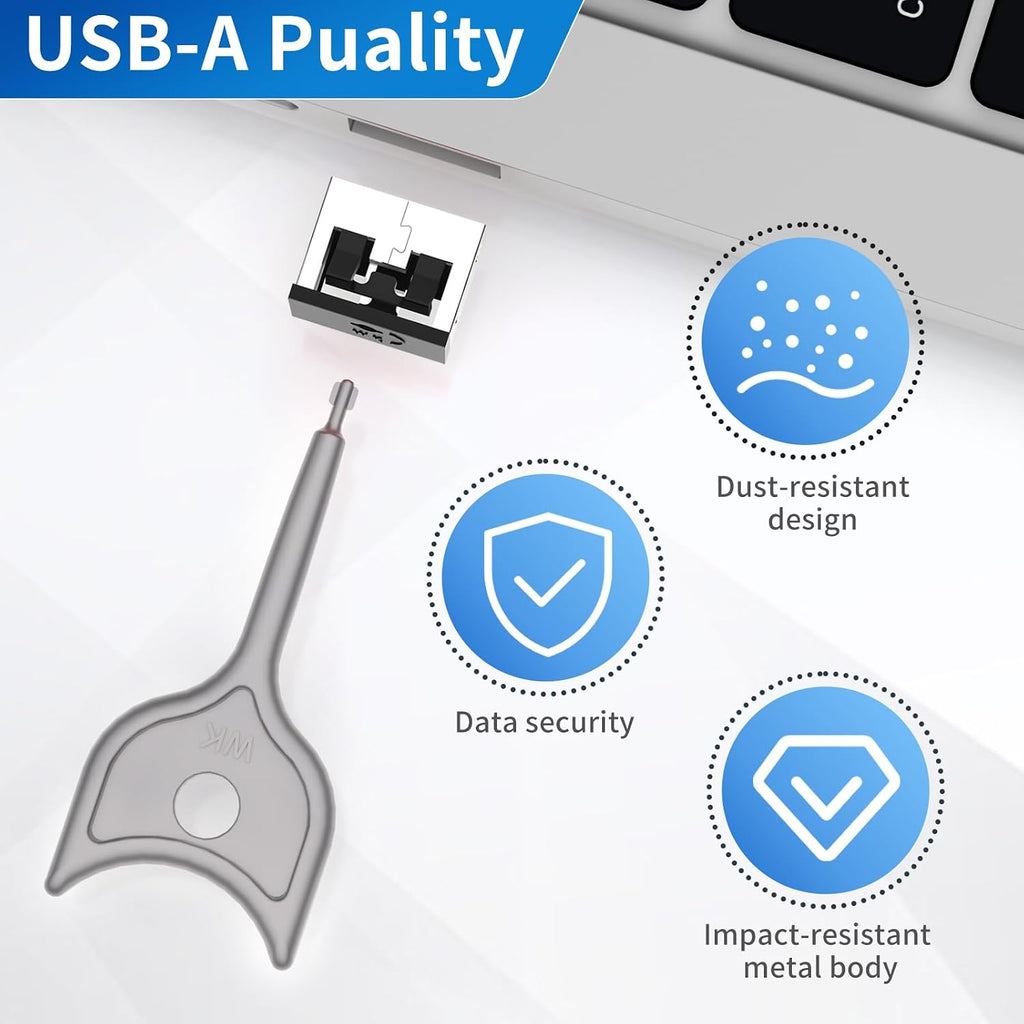 100-Pack USB Port Lock with 5 Key, Metal USB-A Port Blocker,Security Data Protection for PC Laptop, Anti-Theft USB Lock, Dust & Moisture Proof Type-A Connector Cover,Removable (Black - Image 4