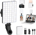 Newmowa 60 LED High Power Rechargeable Clip Fill Video Conference Light | with Front & Back Clip, Adjusted 3 Light Modes for Phone, iPhone, Android, iPad, Laptop, for Makeup, TikTok, Selfie, Vlog by Newmowa