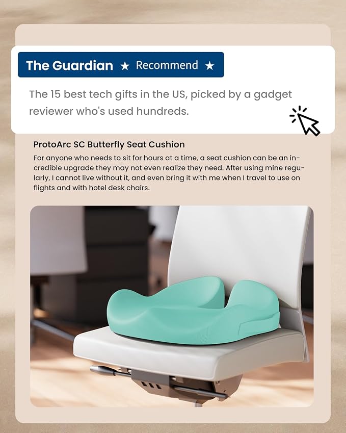 ProtoArc Extra Large Seat Cushions for Office Chairs, Mint Green | Ergonomic Memory Foam Seat Cushion for Home, Extra Cover, Car Seat Cushions for Driving, Pressure Relief Pad for Sciatica - Image 3