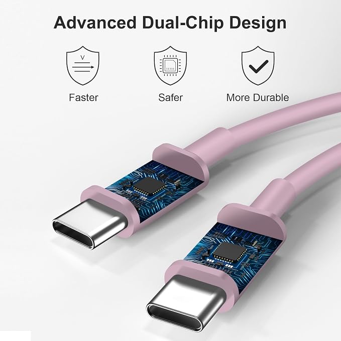 USB C Charger Type C Charger Fast Charging Long 12FT 45W Samsung Charger | for iPhone Air/17 Plus/17 Pro/17 Pro Max/16 Plus/16 Pro Max/15 Pro Max/iPad Pros/Samsung Galaxy S26/S25,Android(Pink) - Image 2