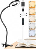 Clip on Lamp,5 Colors+10 Brightness Memory LED Desk Lamp with Clamp Light | 550lm Bright Clip on Light for Bed Headboard/Bedside Table,360° Adjustable Reading Light for Bed/Dorm/Nail/Puzzle,USB Adapter by Unknown