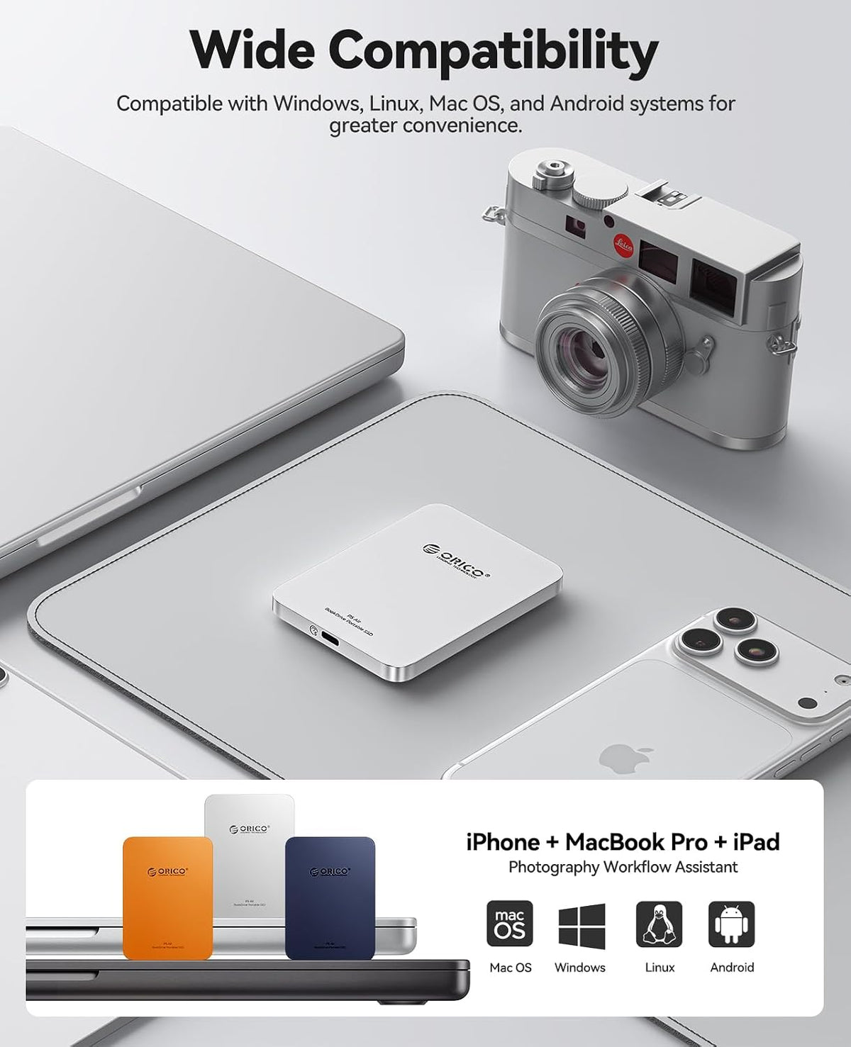 ORICO BookDrive 512GB Magnetic External SSD with SD Card Reader P5Air - Image 7