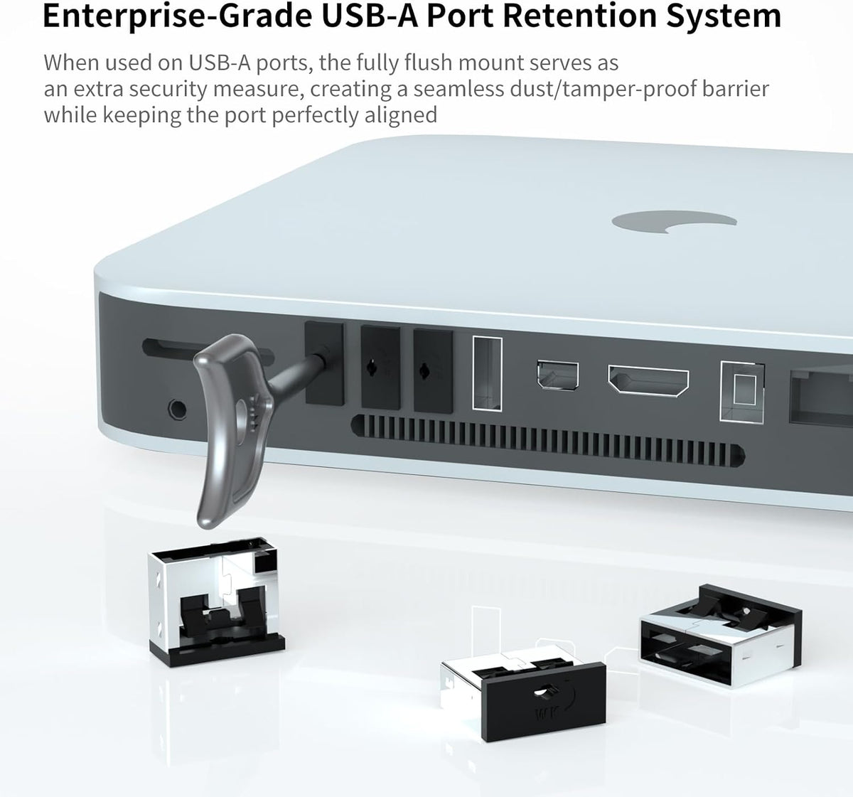 100PCS USB Metal Port Lock Blocker with 10 Keys - Secure USB-A Port Protector for PC/Laptop, Anti-Theft Data Security Lock, Dust & Moisture Proof Cover, Removable Type-A Connector Black - Image 7