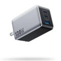 130W USB C Wall Charger,GaN III 3-Port Fast Charging Station,PD QC Foldable Charger Block Portable 65W USB C Laptop Adapter for MacBook Pro/Air,iPad Pro,Galaxy S23,Dell XPS 13,iPhone 17 by Pxwaxpy
