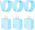 GUUSMART 40W iPhone 17/16/15 Charger Fast Charging 3 Pack Type C Chargers | USB C Charger Block for iPhone 17/16/15 Pro Max, 17/16/15 Plus, iPad Pro with Long 6 FT iPhone Charger USB C Cable-Blue by GUUSMART