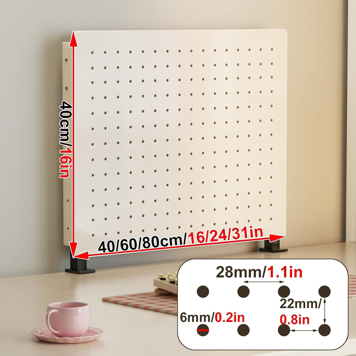 Desk Organizer Pegboard, Clamp-on Display Stand for Accessories, Retail Stores & Events - 60x40cm - Image 2