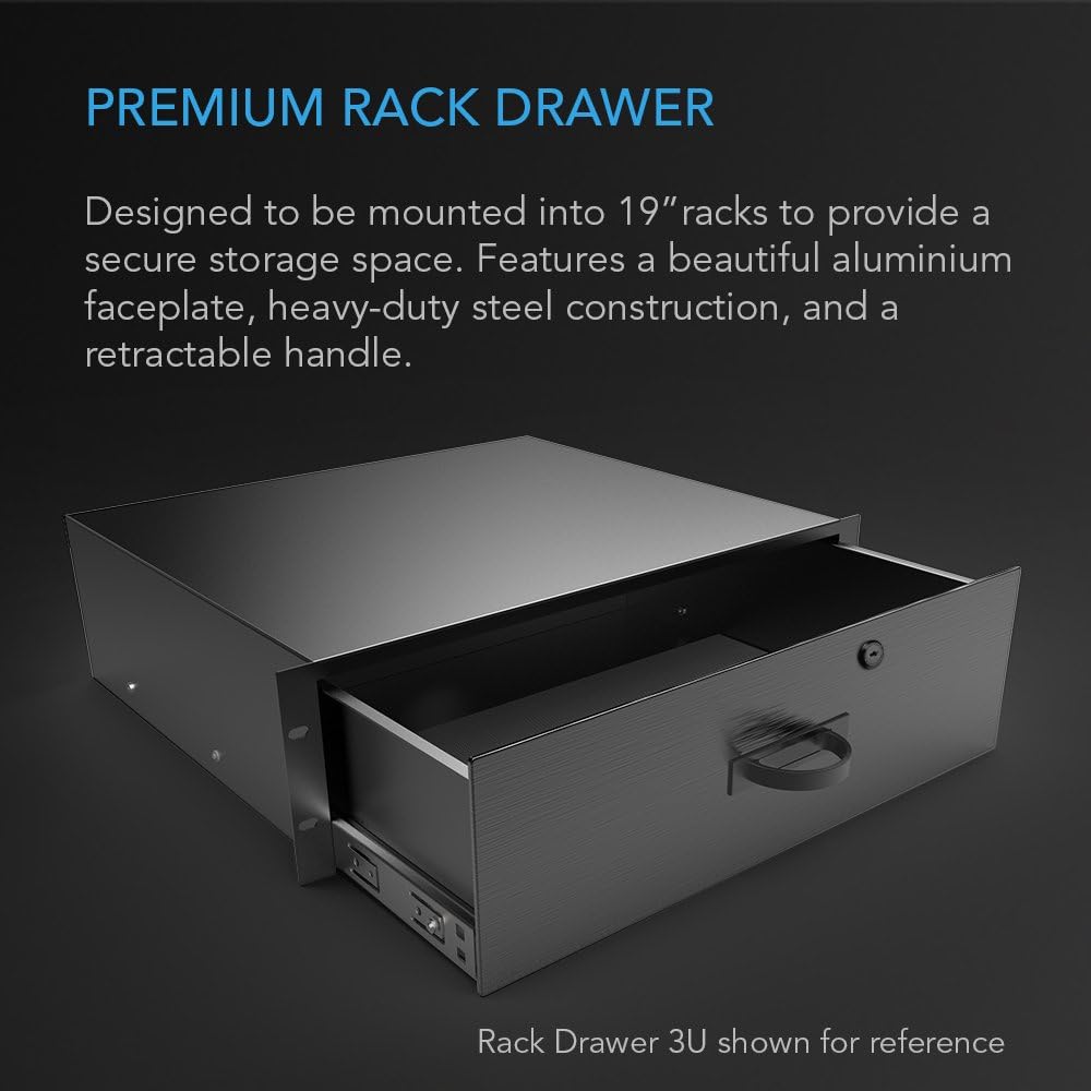 AC Infinity Rack Mount Drawer 4U, Locking Storage for 19" Server & AV Racks - Image 2